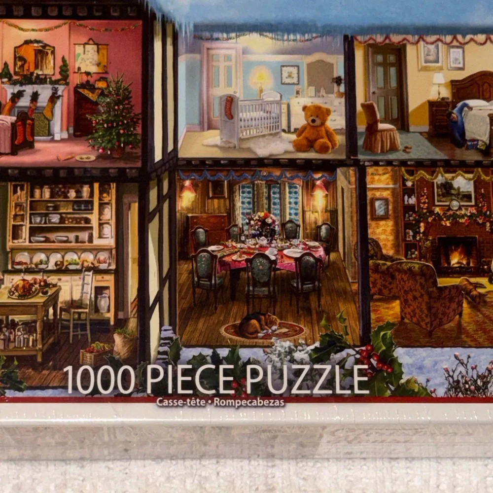 White‎ Mountain Festive “Christmas House” Puzzle Holiday NEW